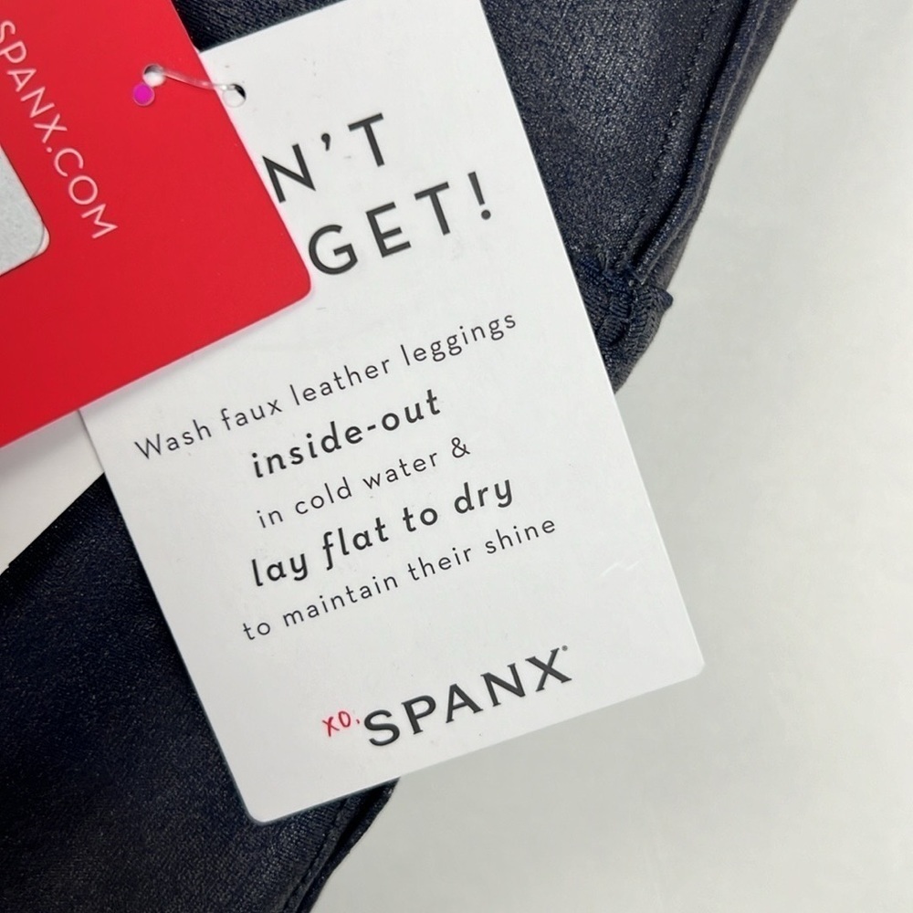 NWT Spanx Faux Leather Leggings Dark Navy Pants 2X - Picture 8 of 9